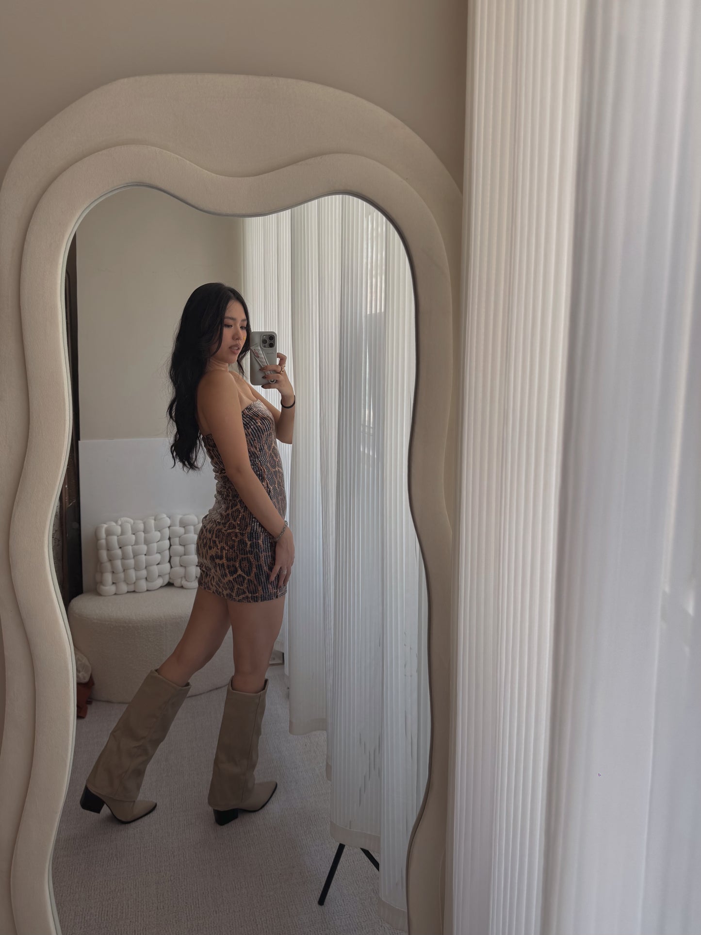 Leopard sequin dress