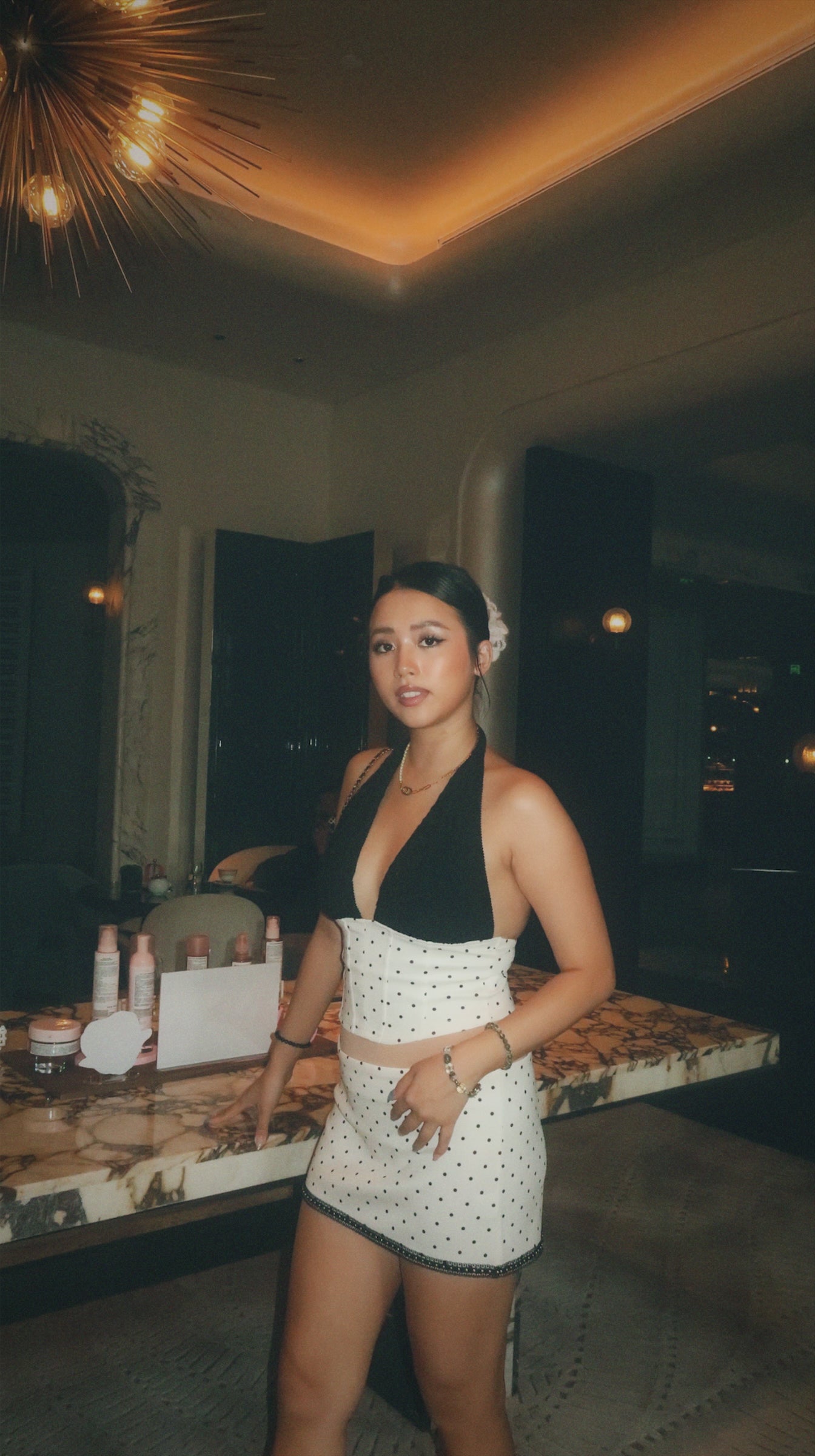 Dots halter corset set