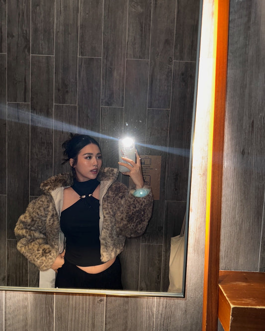 Brooke cropped faux fur jacket