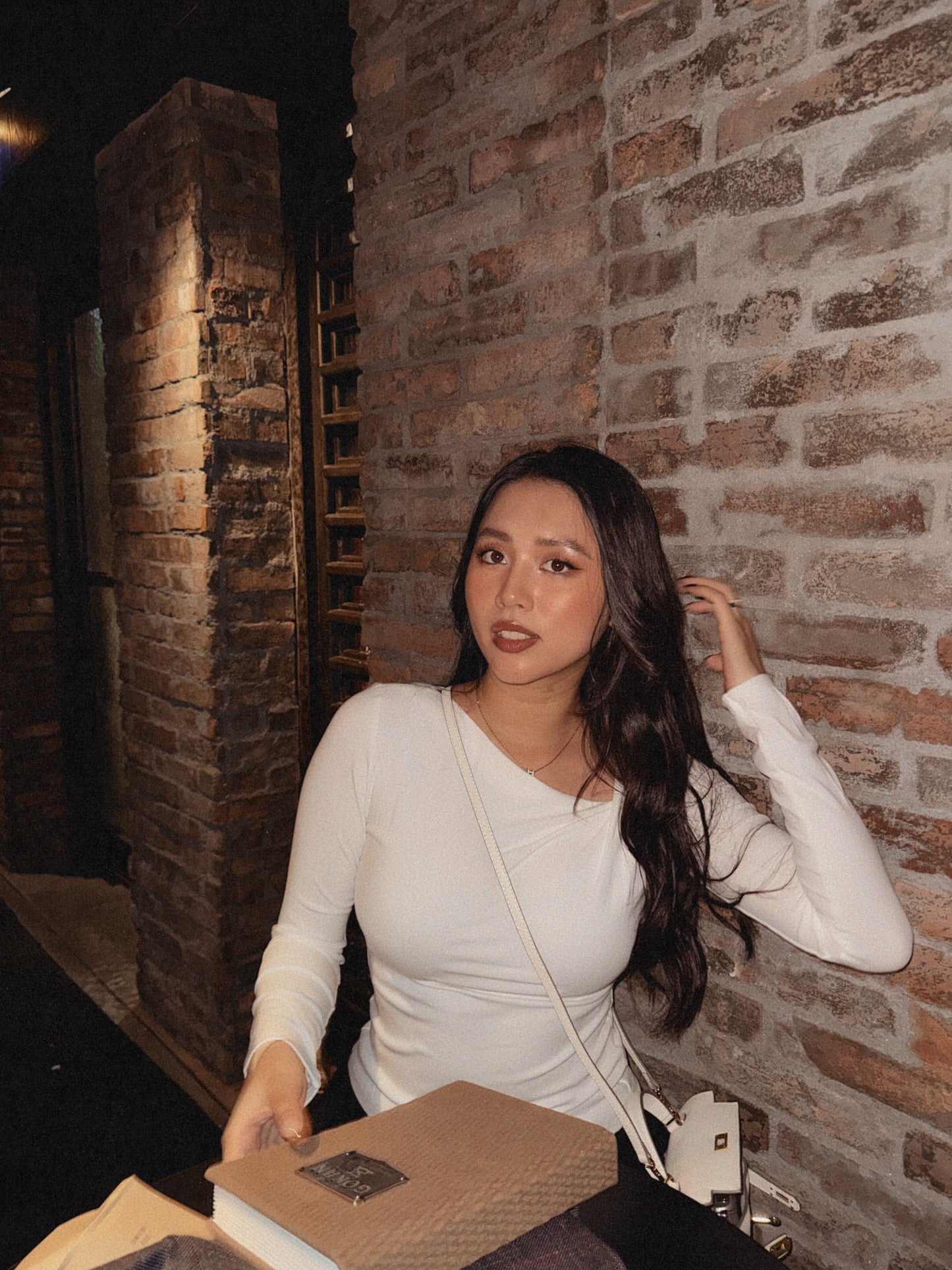 Asymmetrical long sleeve