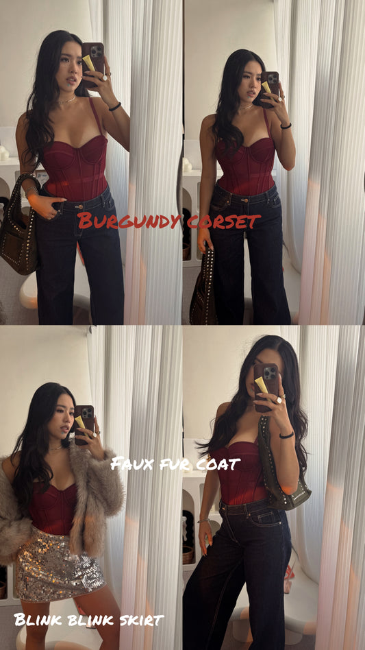 Burgundy corset top