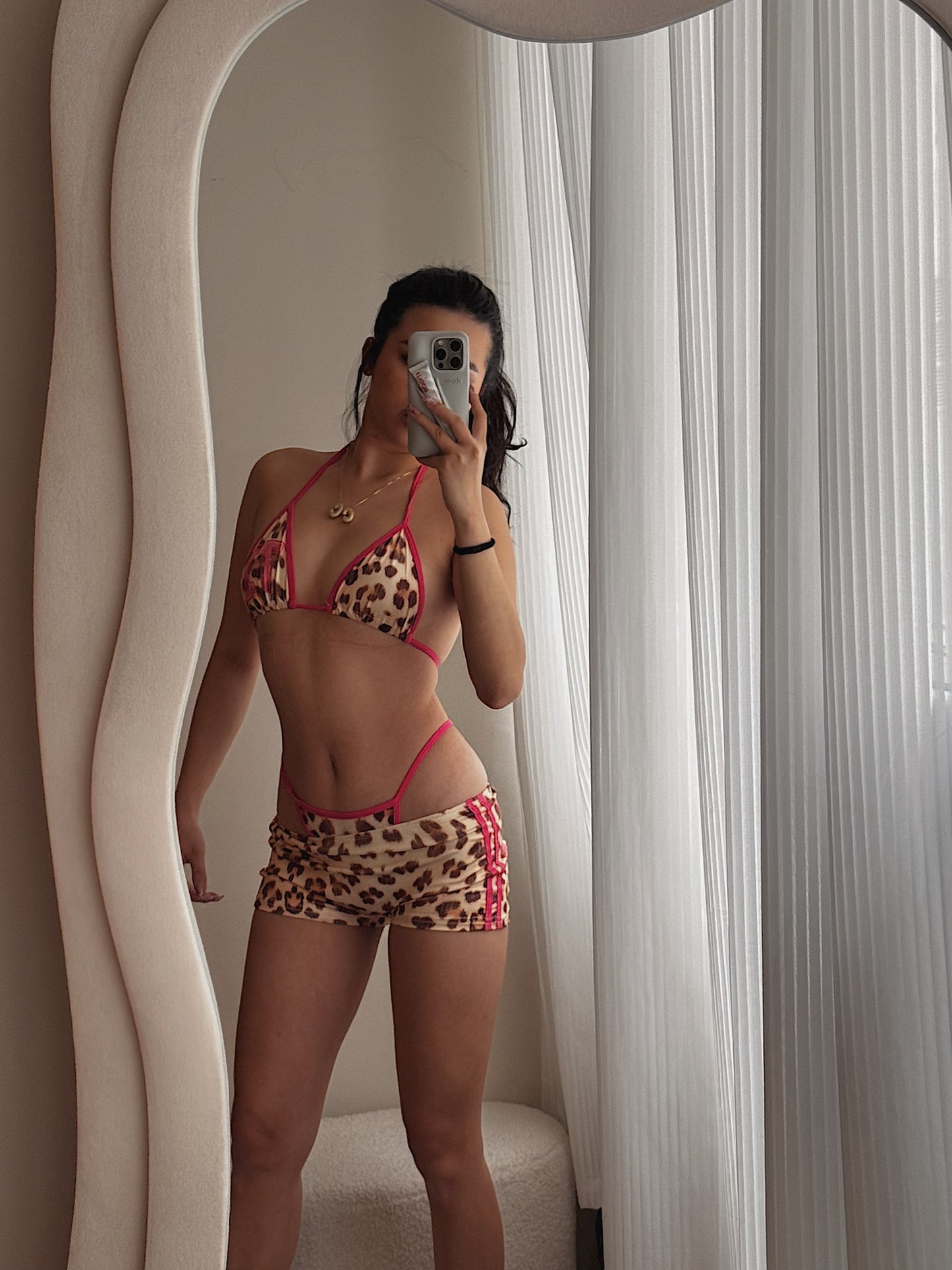Leopard three pieces bikini