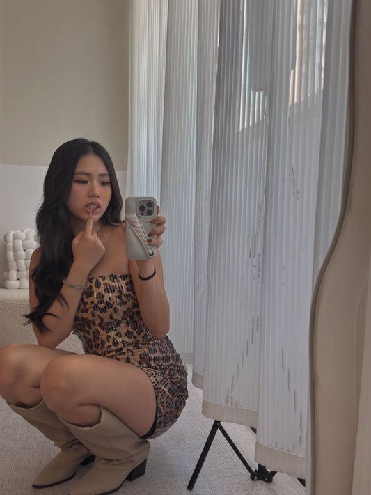 Leopard sequin dress