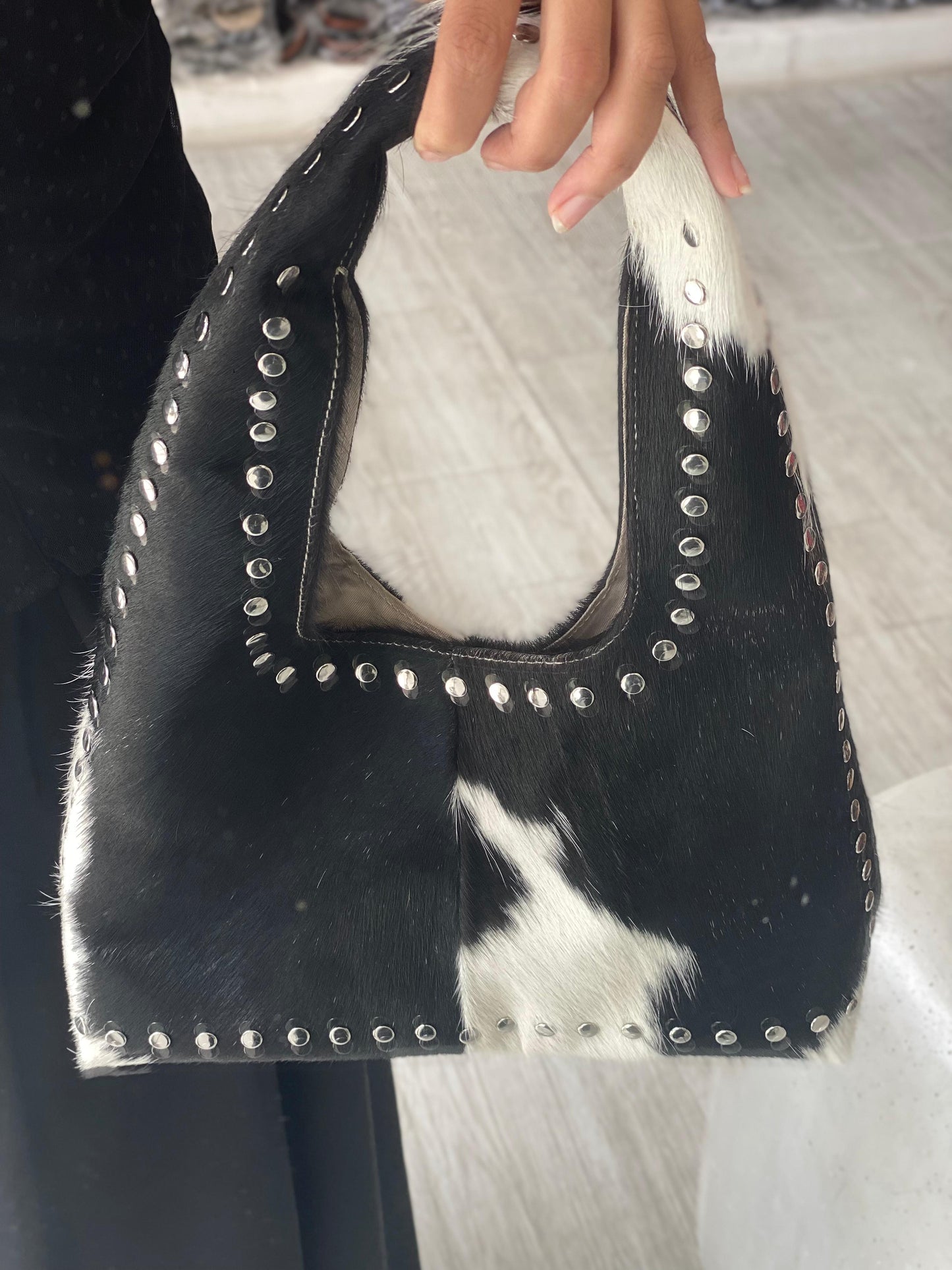 Black cow print medium size