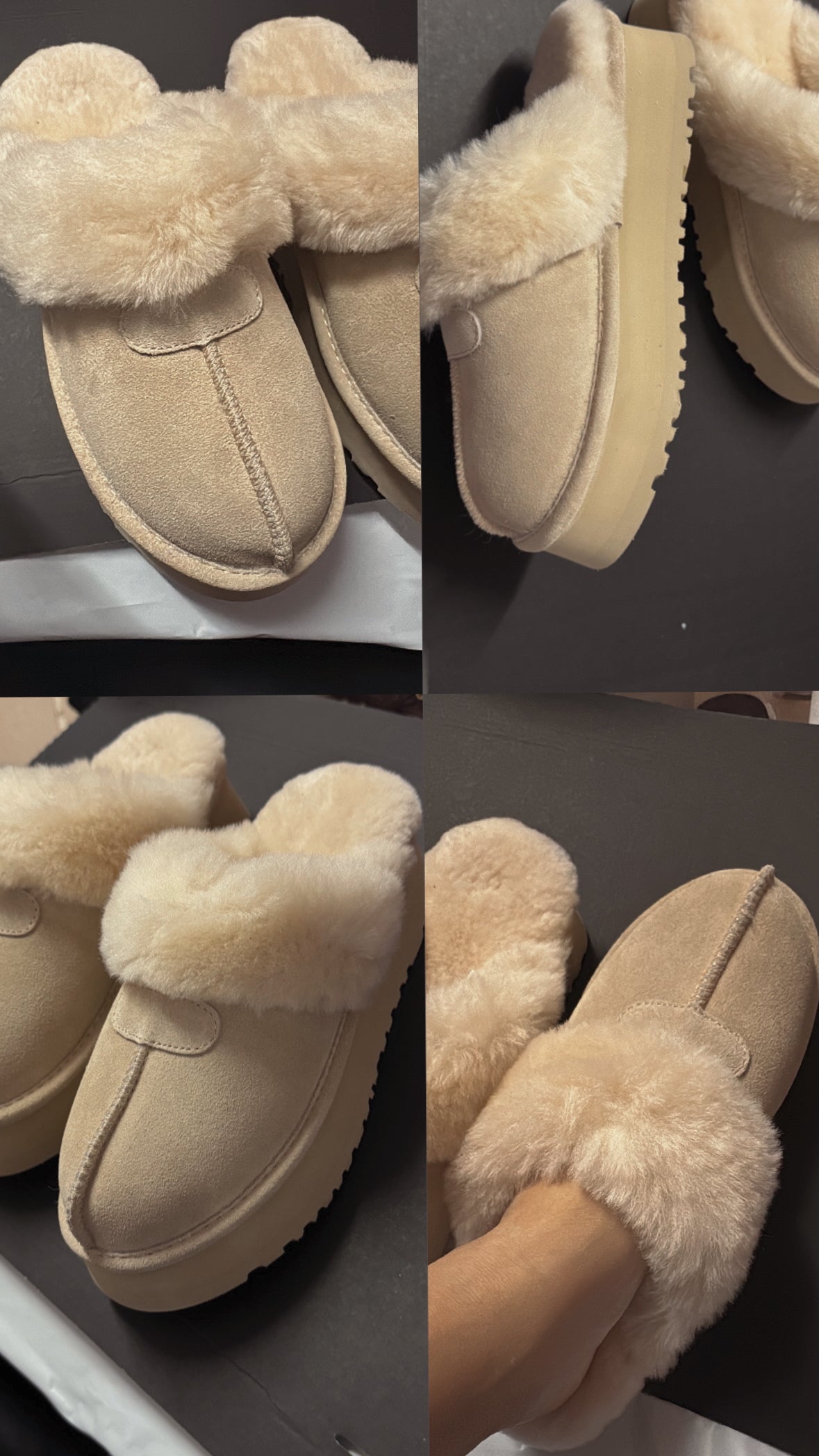 Fur slippers