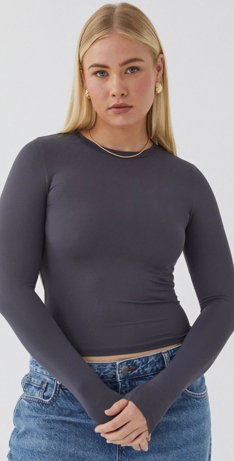 Luxe long sleeve longline tee