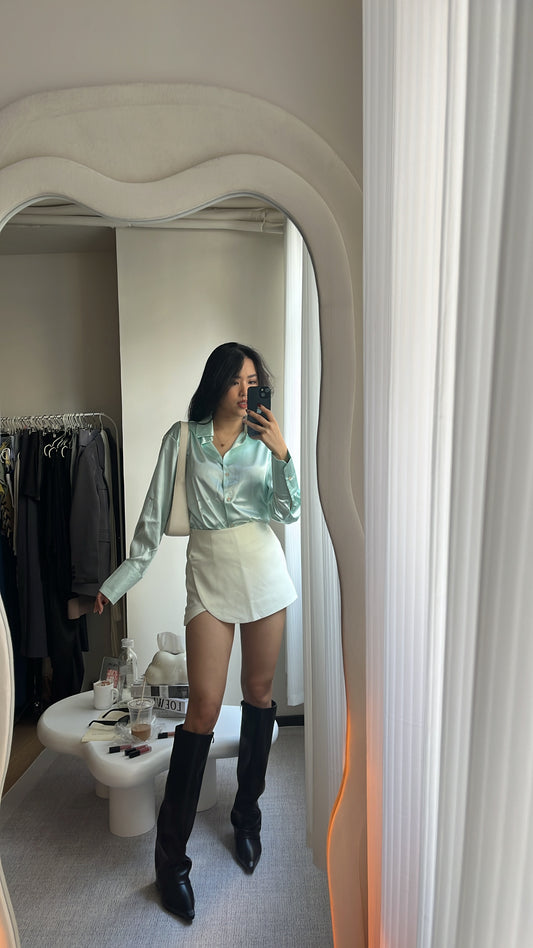 Light green silky shirt