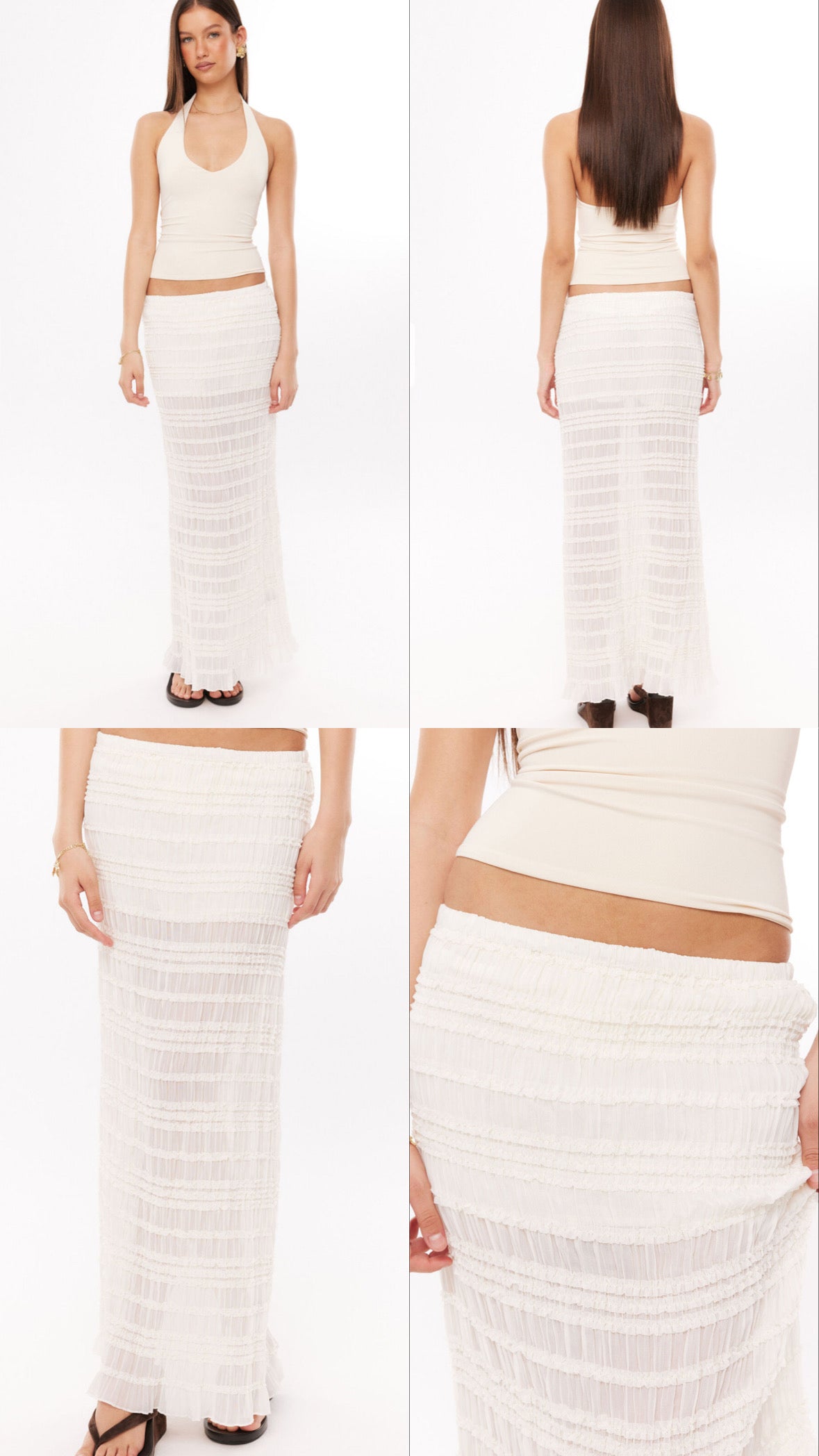 Havana Textrured Maxi Skirt