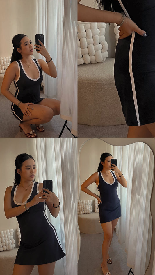 V neck mini dress
