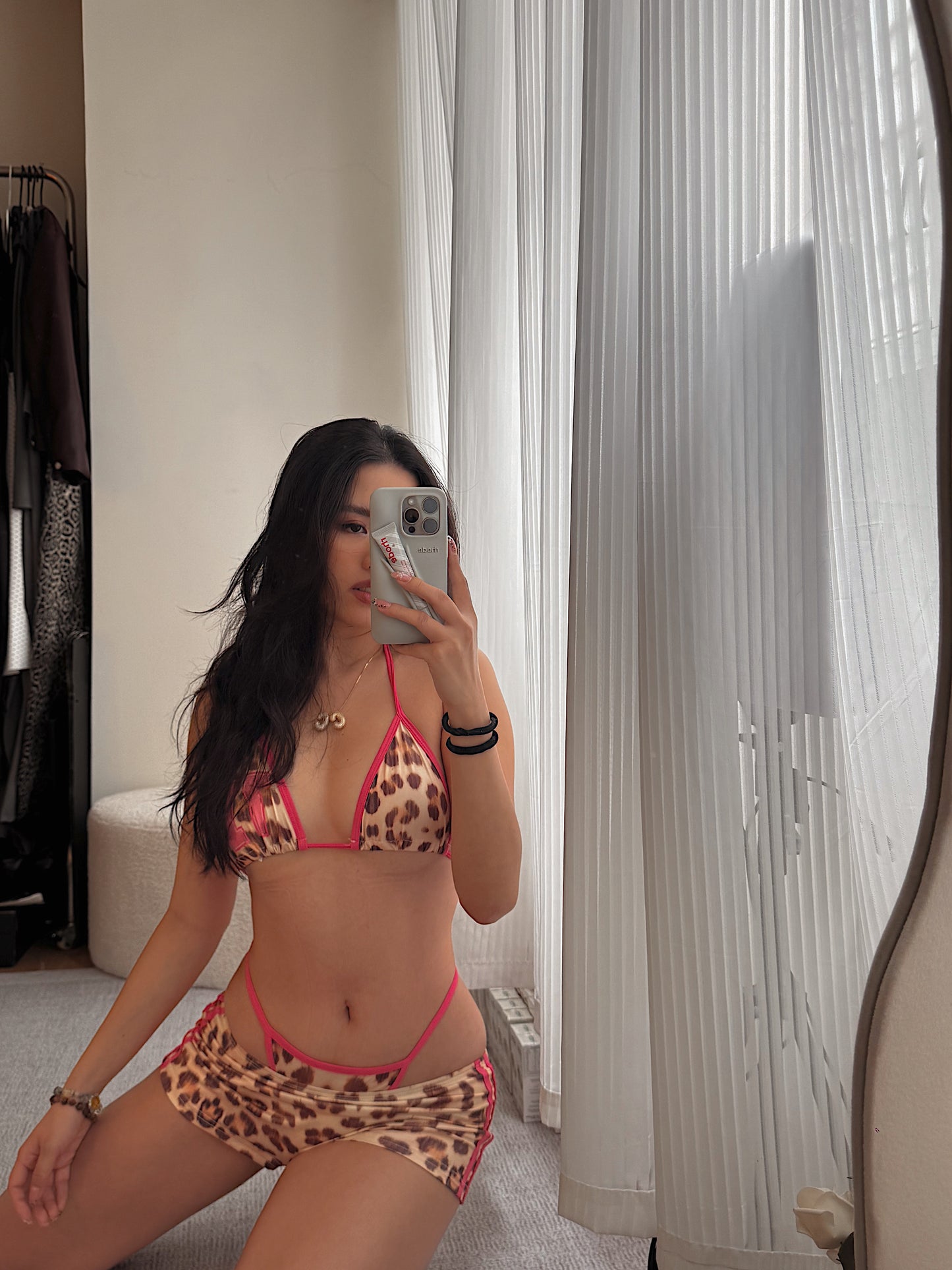 Leopard three pieces bikini