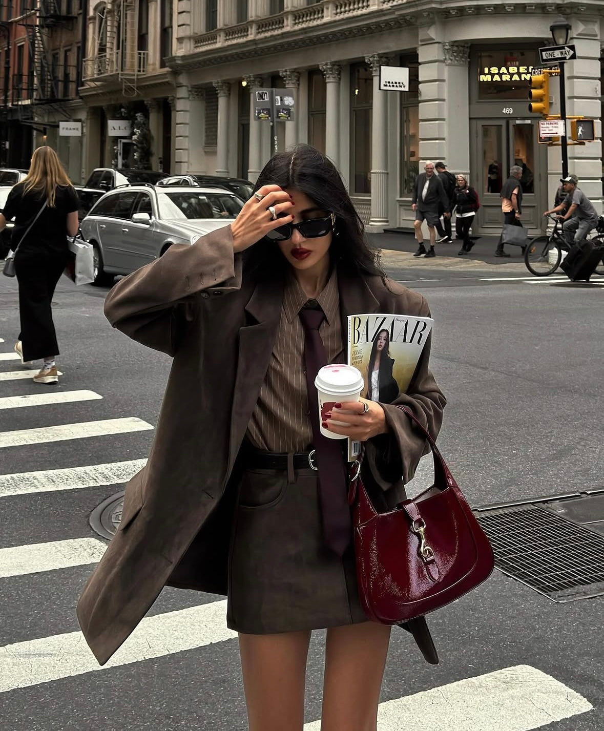 Brown Striped shirt with tie