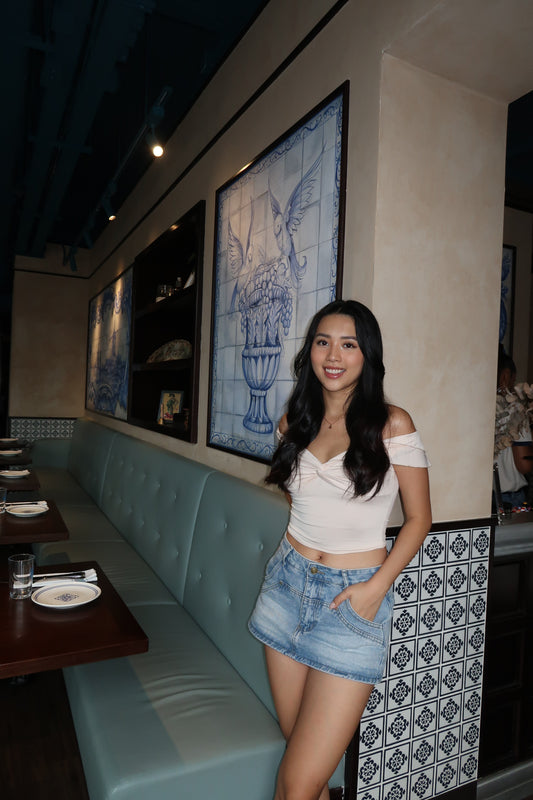 Off shoulder french top
